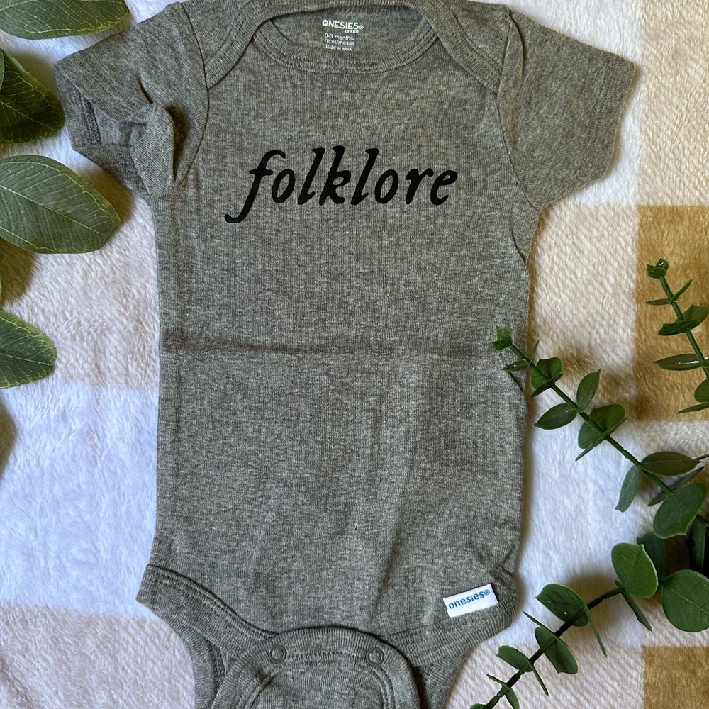 Gray Folklore Gerber Baby One Piece
